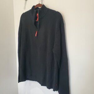 Chaps Denim Black Ribbed Pullover Long Sleeve Cotton Sweater   XL